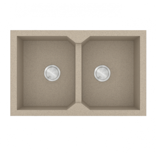 Νεροχύτης Γρανιτένιος Sanitec Ultra Granite 818 86 2B Βαρέως Τύπου 86x50 Sabbia